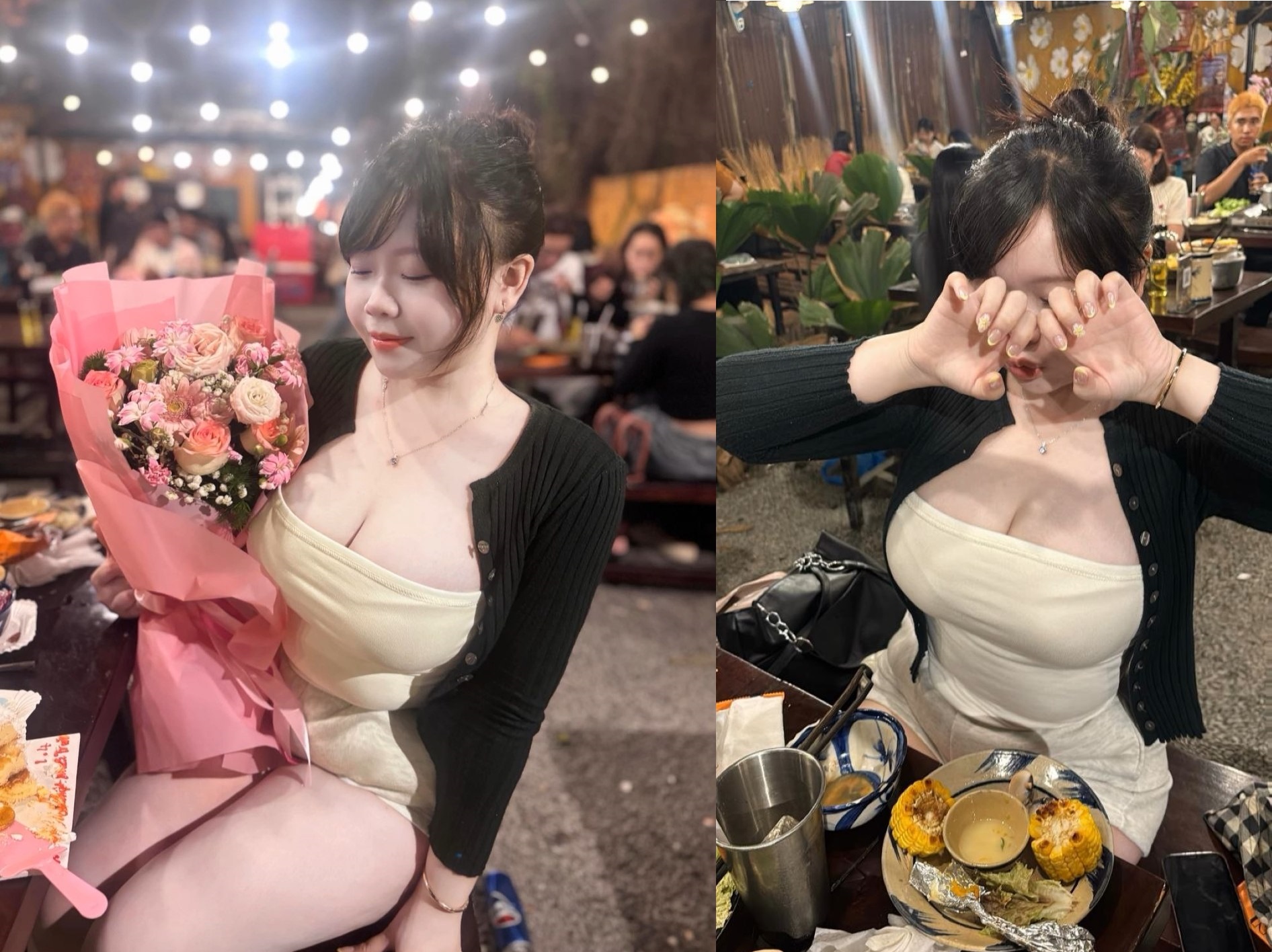 Cho em hàng múp đi ăn rồi địt luôn